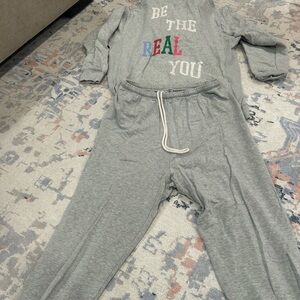 Gray 'Be the Real You' Sweatshirt and Joggers Set